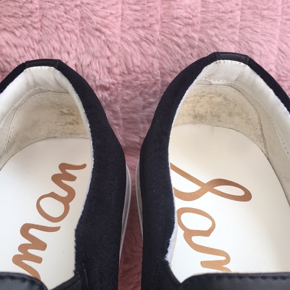 HP!💎 Sam Edelman, Lacey Black Velvet, Slip On Sneaker, Sz 7.5 - Picture 8 of 10